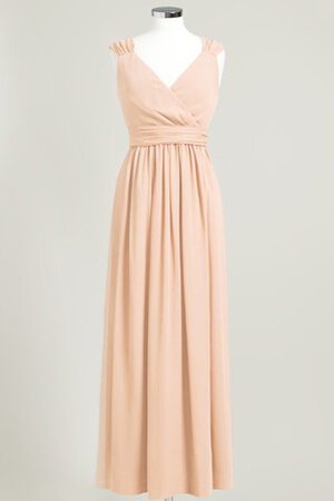 V-Ausschnitt Chiffon prächtiges Brautjungfernkleid mit gekappten Ärmeln - Bild 8