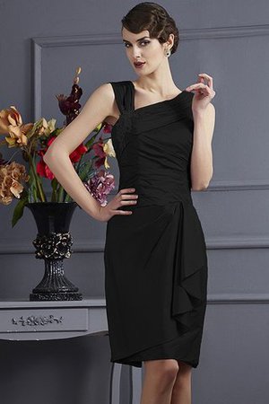 Robe demoiselle d'honneur courte appliques de fourreau textile taffetas avec zip - Photo 4
