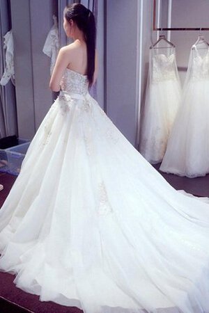 Abito da Sposa Romantico con Applique Moderno in Pizzo stravagante Coda A Strascico Corto - Foto 3