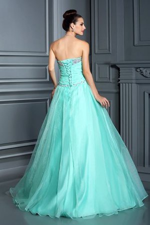 Robe de quinceanera formelle longue en organza jusqu'au sol avec perle - Photo 2