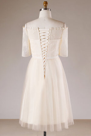 Robe de mariée avec lacets chaming en tout plein air informel courte - Photo 5