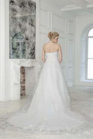 Robe de mariée naturel avec perle ligne a avec lacets avec sans manches - Photo 3
