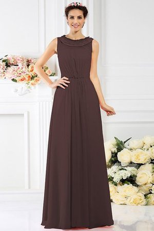 Boot-Ausschnitt Chiffon Reißverschluss Prinzessin Bodenlanges Brautjungfernkleid - Bild 7