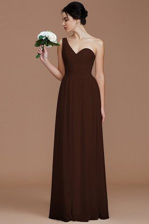 Vestido de Dama de Honor en Gasa de Natural de Un sólo hombro de Sin mangas - Foto 11