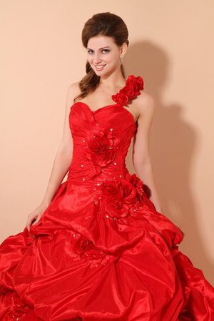 Duchesse-Linie A Linie Herz-Ausschnitt Quinceanera Kleid mit Rüschen mit Blume - Bild 3