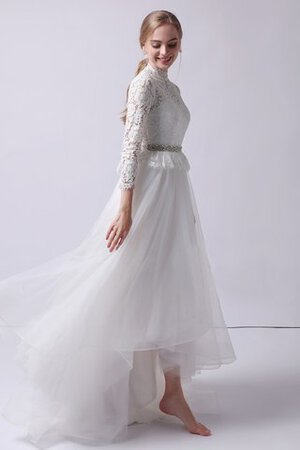 Robe de mariée morden elevé a-ligne de traîne courte chic - Photo 6