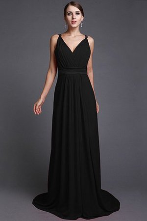 Robe demoiselle d'honneur longue de lotus avec chiffon fermeutre eclair manche nulle - Photo 7