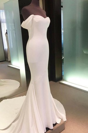 Schulterfrei Zauberhaft Kurze Ärmeln Sittsames Bodenlanges Brautkleid - Bild 4