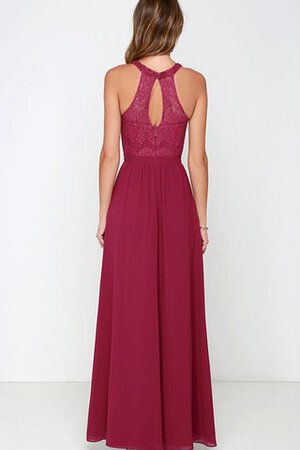 Robe demoiselle d'honneur plissé simple au niveau de cou avec sans manches - Photo 7