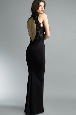 Robe de bal naturel appliques elevé jusqu'au sol en satin - Photo 2