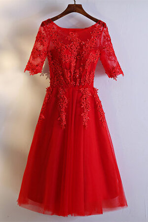 3 /4 Länge Ärmeln Mode Legeres Romantisches Cocktailkleid mit Bordüre - Bild 3