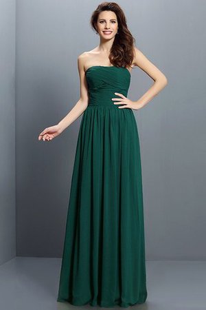 Prinzessin A Linie Plissiertes Bodenlanges Brautjungfernkleid aus Chiffon - Bild 9