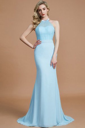 Schaufel-Ausschnitt Normale Taille Ärmelloses Sweep Zug Brautjungfernkleid aus Chiffon - Bild 1