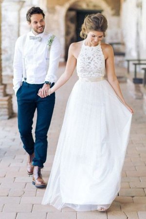 Abito da sposa romantico sbalorditivo conservatore con piega in tulle anello - Foto 1