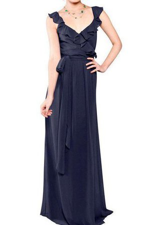 Robe demoiselle d'honneur facile plissage ceinture en étoffe en chiffon de fourreau - Photo 1