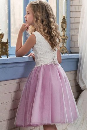 Prinzessin A-Linie Natürliche Taile Junoesque Blumenmädchenkleid mit Blume - Bild 2