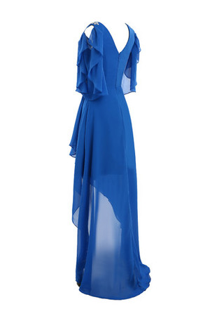 Abito da Cocktail conservatore Lungo Principessa Vintage in Chiffon Asimmetrici Oscillare - Foto 8