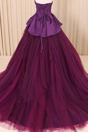 Reißverschluss Spitze Sweep Zug Duchesse-Linie bodenlanges Quinceanera Kleid mit Bordüre - Bild 3