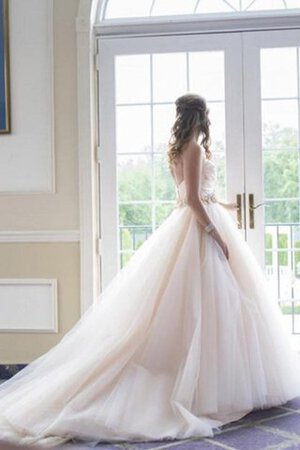 Rückenfreies Herz-Ausschnitt Duchesse-Linie romantisches Elegantes Brautkleid mit Perlen - Bild 2