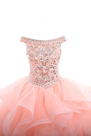 Robe de quinceanera simple mode naturel de col bateau de mode de bal - Photo 2