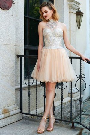 Robe de bal manche nulle avec perle avec zip de princesse de dos nu - Photo 3