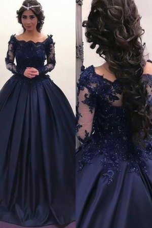 Robe de soirée parfait de mode de bal en satin de traîne courte avec manche longue - Photo 2