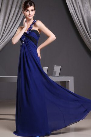 Ein Schulter gerüschtes Chiffon langes Abendkleid mit Blume - Bild 4