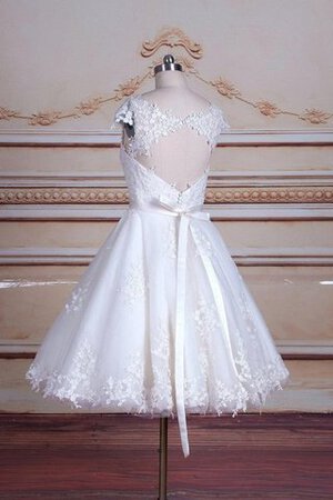 Robe de mariée facile avec manche épeules enveloppants avec ruban ligne a trou de serrure - Photo 4