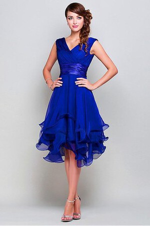 V-Ausschnitt Chiffon ziemlich Abiballkleid - Bild 1