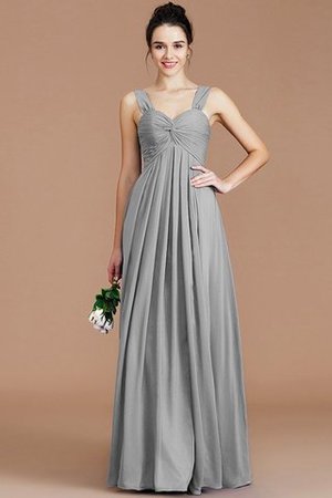 Robe demoiselle d'honneur naturel en chiffon de col en cœur jusqu'au sol d'empire - Photo 33