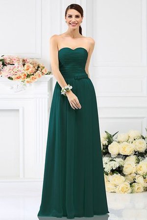 Drapiertes Prinzessin A Linie Bodenlanges Brautjungfernkleid aus Chiffon - Bild 9
