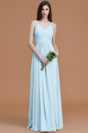 Robe demoiselle d'honneur naturel de princesse ruché avec chiffon avec sans manches - Photo 24