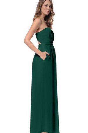 Chiffon trägerloser Ausschnitt langes Brautjungfernkleid mit Tasche - Bild 4