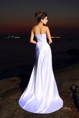 Meerjungfrau Stil Beach Stil Ärmelloses Kapelle Schleppe Brautkleid mit Empire Taille - Bild 2