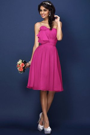 Drapiertes Natürliche Taile Plissiertes Brautjungfernkleid aus Chiffon ohne Ärmeln - Bild 11