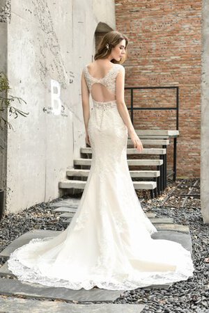 Robe de mariée boutonné sans dos incroyable en plein air en satin - Photo 2