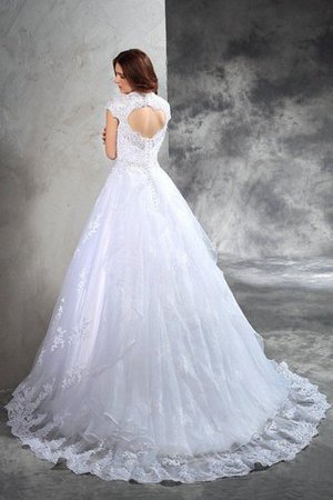 Abito da Sposa Ball Gown Cerniera Coda A Strascico Corto Moderno in Pizzo - Foto 2