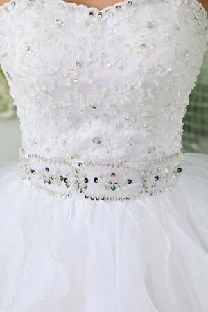 Robe de mariée textile en tulle avec perle avec gradins ceinture en étoffe ligne a - Photo 4