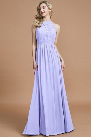 Robe demoiselle d'honneur naturel a-ligne manche nulle en chiffon de princesse - Photo 22