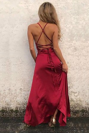 Schön Natürliche Taile Prinzessin Bodenlanges Abendkleid aus Elastischer Gewebter Satin - Bild 2