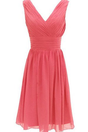 Plissiertes gerüschtes a linie Chiffon kurzes Brautjungfernkleid - Bild 15
