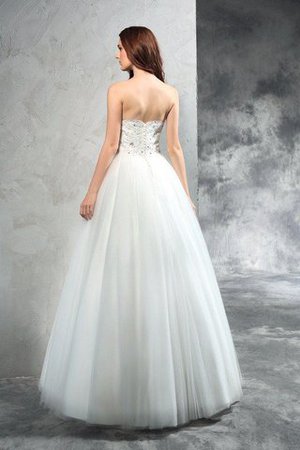 Normale Taille Perlenbesetztes Prinzessin Ewiges Herz-Ausschnitt Brautkleid - Bild 2