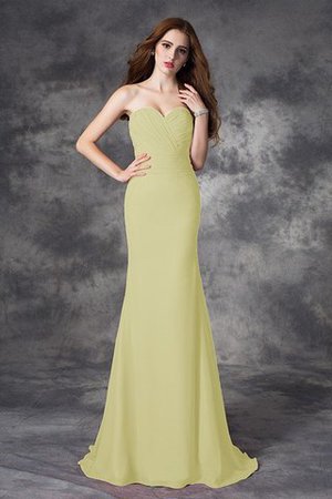 Robe demoiselle d'honneur longue naturel de sirène avec chiffon ruché - Photo 8