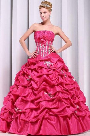Geschichtes trägerlos bodenlanges Quinceanera Kleid mit Rücken Schnürung mit Blume - Bild 2