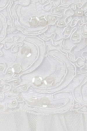 Abito da Cerimonia Bambini con Fiocco Tondo A-Line Senza Maniche con Applique Cerniera - Foto 4
