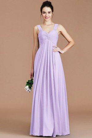 Robe demoiselle d'honneur naturel en chiffon de col en cœur jusqu'au sol d'empire - Photo 25