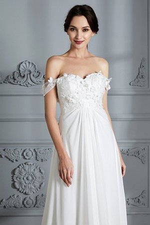 Robe de mariée simple longueur au ras du sol au bord de la mer epaule nue a-ligne - Photo 3