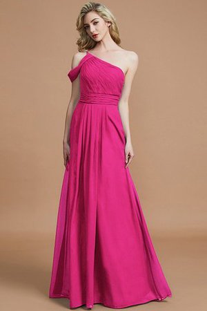 Robe demoiselle d'honneur naturel de princesse en chiffon jusqu'au sol a-ligne - Photo 13