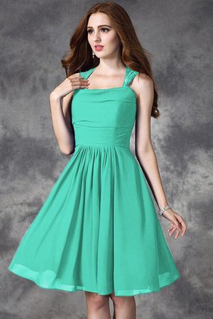 Ärmelloses Normale Taille Chiffon Reißverschluss Brautjungfernkleid mit Spaghettiträger - Bild 14