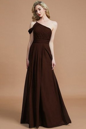 Vestido de Dama de Honor de Natural de Un sólo hombro de Hasta el suelo - Foto 9